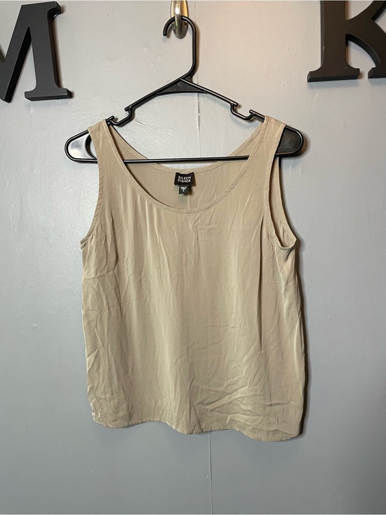 Eileen Fisher Tops - Eileen Fisher Silk Beige Sleeveless Scoop Neck Tank size small